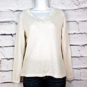 Charter Club Cashmere Cream Sweater Sz S